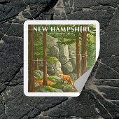 Vintag New Hampshire Quadratischer Aufkleber