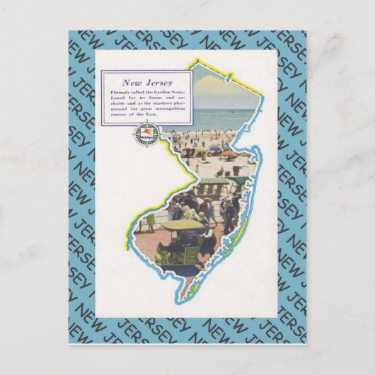 Vintag New Jersey Postkarte (Vorderseite)