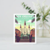 Vintag New Orleans Postkarte (Stehend Vorderseite)
