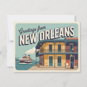 Vintag New Orleans Postkarte   Grüße aus