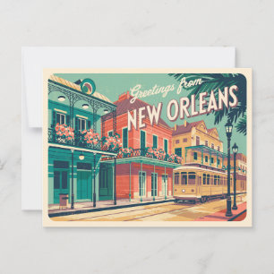 Vintag New Orleans Postkarte   Grüße aus