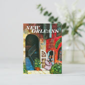 Vintag New Orleans Travel Postkarte (Stehend Vorderseite)