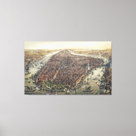 Vintag New York City, Manhattan, Brooklyn Bridge Leinwanddruck