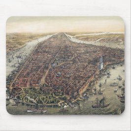 Vintag New York City, Manhattan, Brooklyn Bridge Mousepad