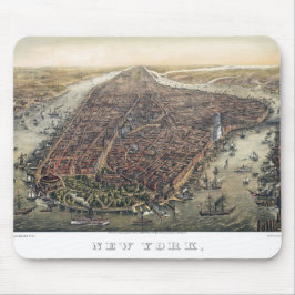 Vintag New York City, Manhattan, Brooklyn Bridge Mousepad