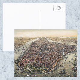 Vintag New York City, Manhattan, Brooklyn Bridge Postkarte