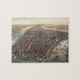 Vintag New York City, Manhattan, Brooklyn Bridge Puzzle