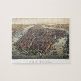 Vintag New York City, Manhattan, Brooklyn Bridge Puzzle