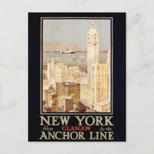 Vintag New York City, USA - Postkarte