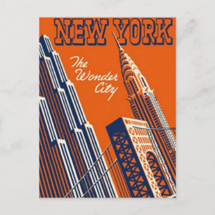 Vintag New York City, USA - Postkarte