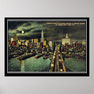 Vintag New York Manhattan 1910 Poster