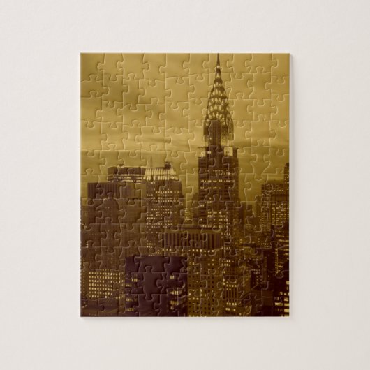 Vintag New York Manhattan Puzzle (Vertikal)