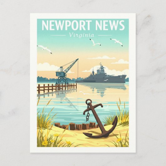 Vintag NewsNews Virginia Postkarte (Vorderseite)