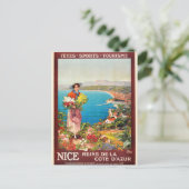 Vintag Nice Reine Cote D'Azur Postkarte (Stehend Vorderseite)