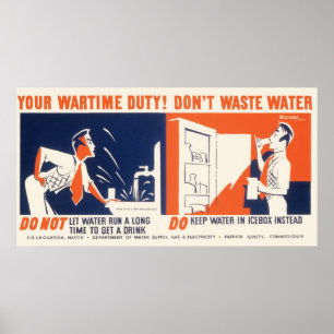 Vintag nicht Plakat tun des Abwasser-WPA