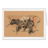 Vintag - Nickerchen-Zeit für zwei Hunde, (Vorderseite (Horizontal))