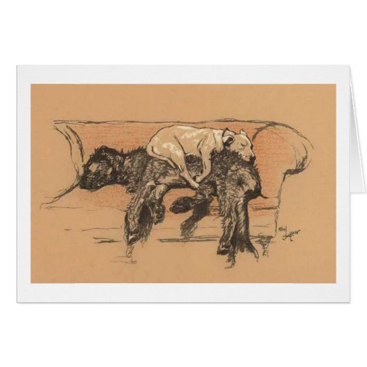 Vintag - Nickerchen-Zeit für zwei Hunde, (Vorderseite (Horizontal))