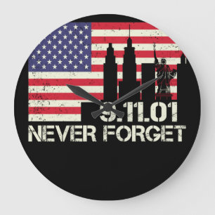 Vintag-nie-vergessen-patriotisch Große Wanduhr