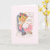 Vintag Niece Cross Stitch Geburtstagskarte Karte (Gelbe Blume)