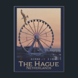 Vintag Niederlande Das Haager Riesenrad Postkarte<br><div class="desc">Jeder würde Liebe haben,  diese Vintage holländische Postkarte mit einer Retro-Abbildung des Pier SkyView Riesenrades in Den Haag in Holland,  Niederlande zu erhalten!</div>