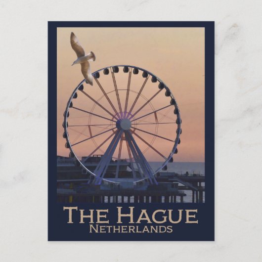 Vintag Niederlande Das Haager Riesenrad Postkarte (Vorderseite)
