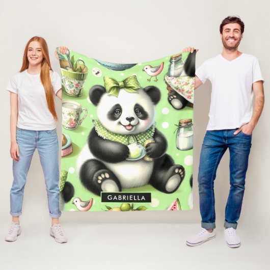 Vintag Niedlich Baby Panda Fleecedecke (Beispiel)
