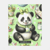 Vintag Niedlich Baby Panda Fleecedecke (Vorderseite)