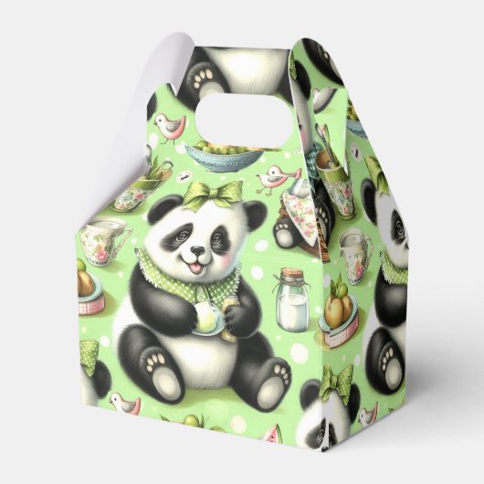 Vintag Niedlich Baby Panda Geschenkschachtel (Vorderseite)