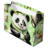 Vintag Niedlich Baby Panda Große Geschenktüte (Vorderseite Schrägansicht)