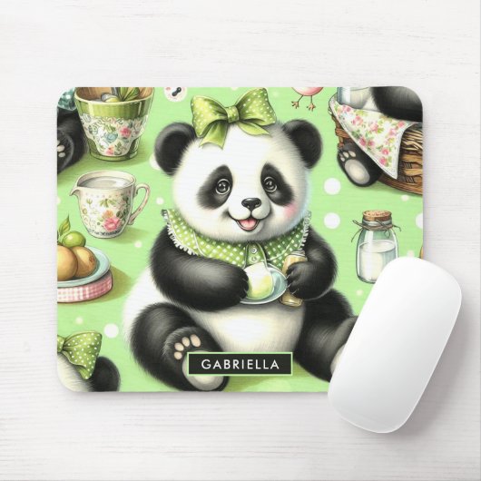 Vintag Niedlich Baby Panda Mousepad (Mit Mouse)