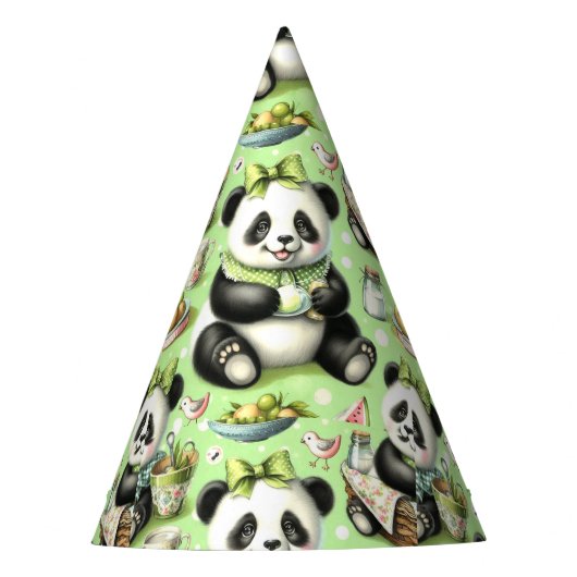 Vintag Niedlich Baby Panda Partyhütchen (Vorderseite)