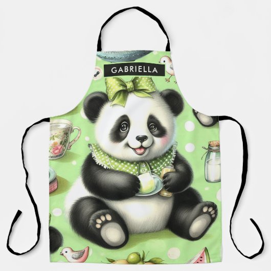 Vintag Niedlich Baby Panda Schürze (Vorderseite)