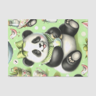 Vintag Niedlich Baby Panda Seidenpapier