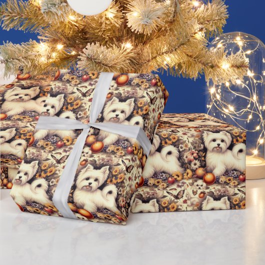 Vintag Niedlich maltesisch Geschenkpapier (Feiertage)