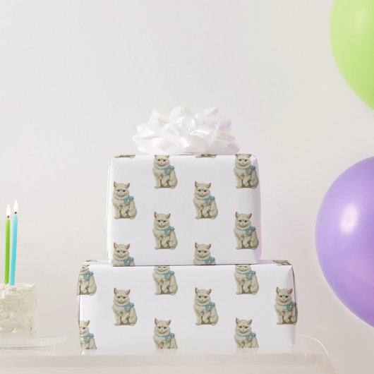 Vintag Niedliche Kitten Cat Geschenkpapier (Partygeschenke)