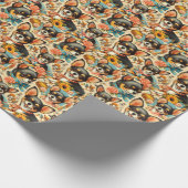 Vintag Niedliche nahtlose Chihuahua Geschenkpapier (Ecke)