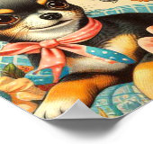 Vintag Niedliche nahtlose Chihuahua Poster (Ecke)