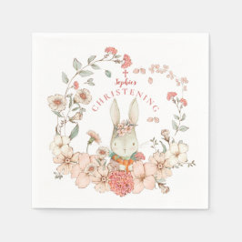 Vintag Niedliches Bunny Florals Girl Serviette