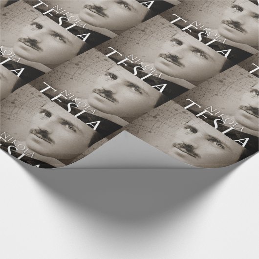 Vintag Nikola Tesla Foto Geschenkpapier (Ecke)