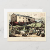 Vintag Noah's Ark von Currier & Ives Poster Postkarte (Vorne/Hinten)