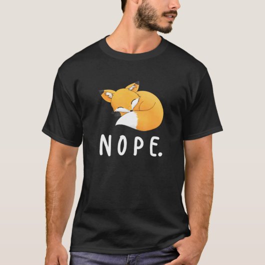 Vintag Nope Fox Niedlich Fox T-Shirt (Vorderseite)