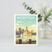 Vintag Norfolk Virginia Postkarte (Stehend Vorderseite)