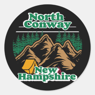 Vintag North Conway New Hampshire Runder Aufkleber