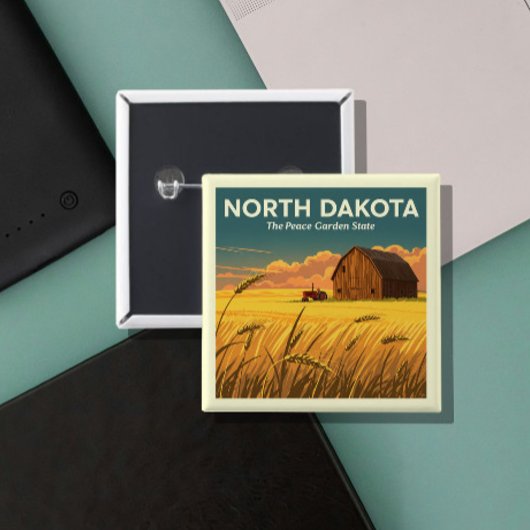 Vintag North Dakota Button