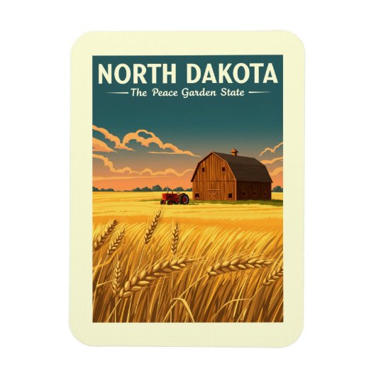 Vintag North Dakota Magnet (Vertikal)