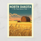 Vintag North Dakota Postkarte (Vorderseite)