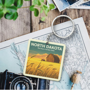 Vintag North Dakota Schlüsselanhänger