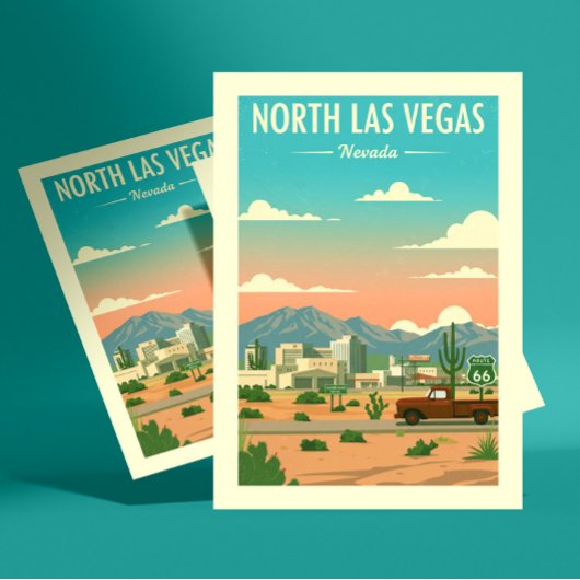 Vintag North Las Vegas Postkarte