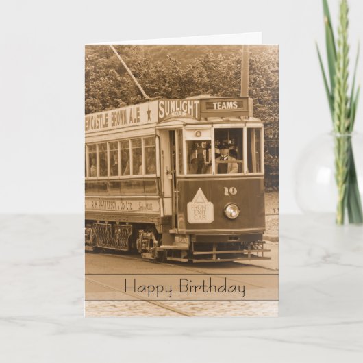 Vintag, Nostalgie, Retro Birthday Card - Alte Stra Karte (Vorderseite)