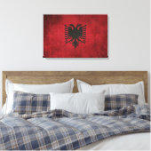Vintag Not leidende Flagge Albaniens Leinwanddruck (Insitu (Schlafzimmer))